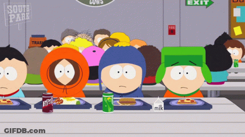 South Park Characters At Table With Food GIF