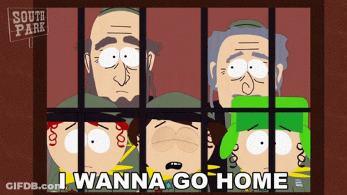 South Park Characters Behind Bars I Wanna Go Home GIF