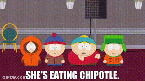 South Park Characters Eating Chipotle GIF