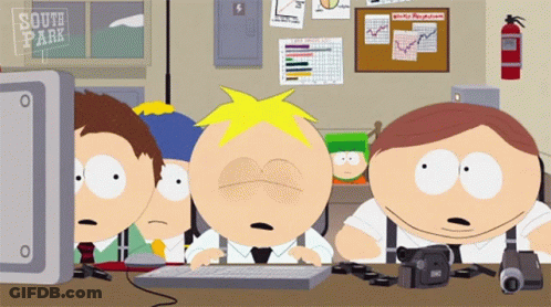 South Park Characters Looking At Computer GIF
