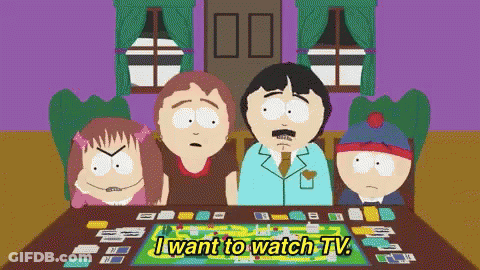 South Park Characters Playing Board Game Saying I Want To Watch TV GIF