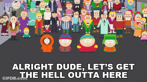 South Park Characters Saying Alright Dude GIF