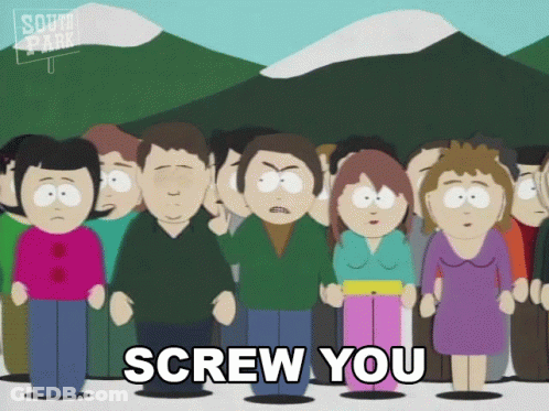 South Park Characters Saying Screw You GIF