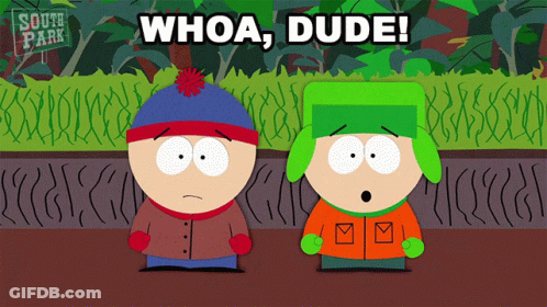 South Park Characters Saying Whoa Dude GIF