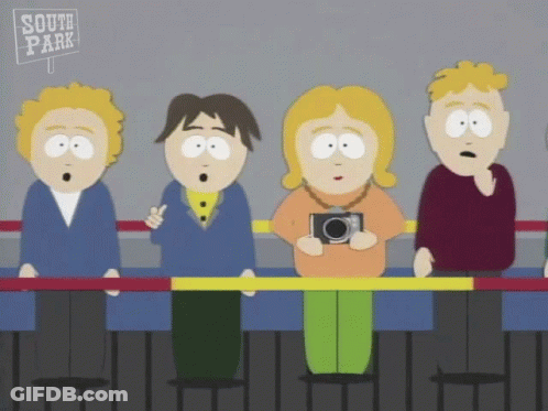 South Park Characters Sitting In A Line GIF