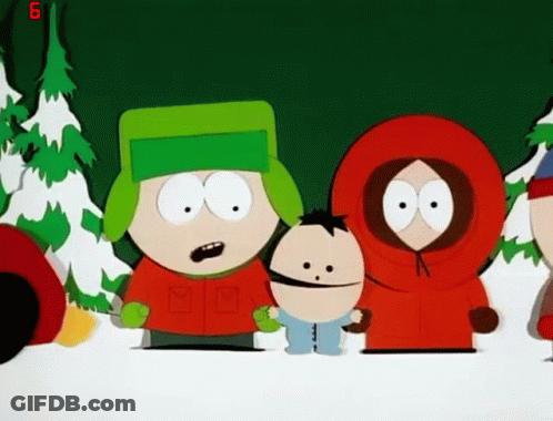 South Park Characters Standing In Snow GIF
