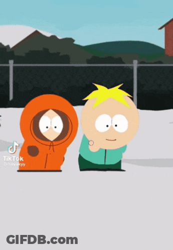 South Park Characters Standing In Snow GIF