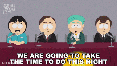 South Park Characters Talking Into Microphones GIF