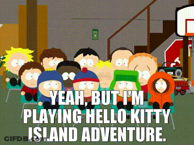 South Park Characters Yeah But Playing Hello Kitty Island Adventure GIF