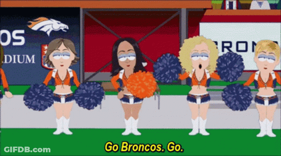 South Park Cheerleaders Go Denver Broncos GIF