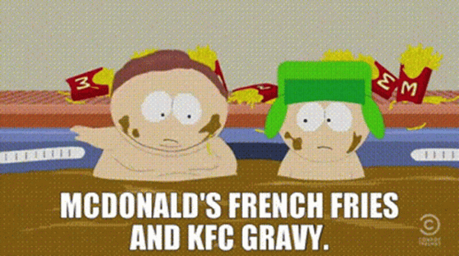 South Park Eric Cartman And Kyle Broflovski Craving Mcdonalds French Fries GIF