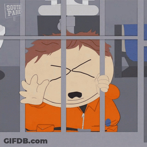 South Park Eric Cartman Locked In Prison Cell GIF