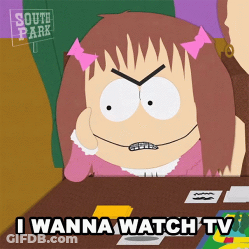South Park Girl Sitting At Table GIF