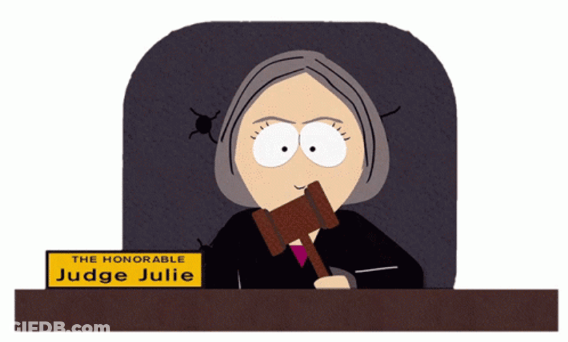 South Park Judge Julie Hitting Gavel GIF