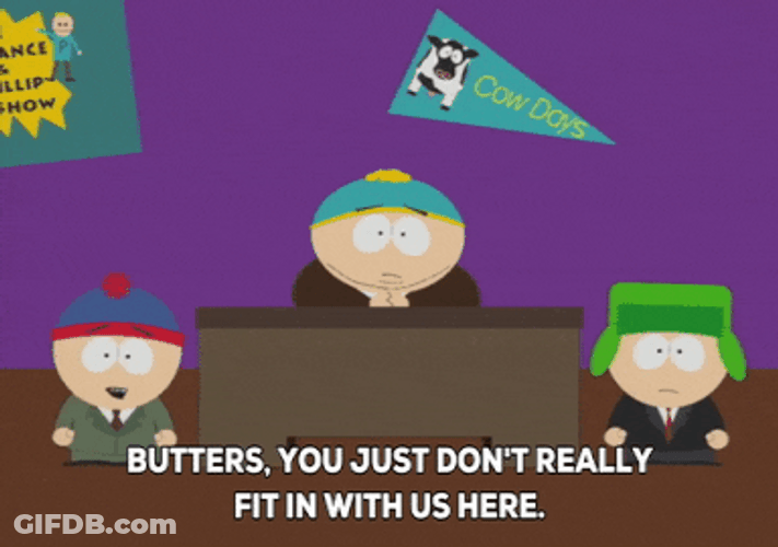 South Park Kicked Out Does Not Fit In GIF