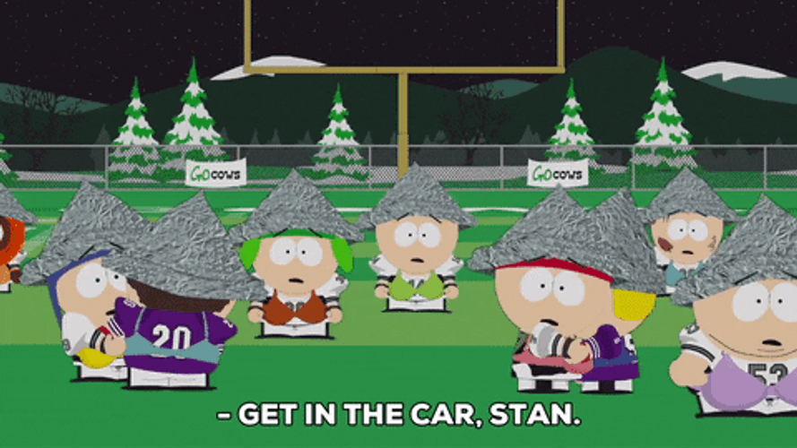 South Park Kids Wearing Tin Foil Hat GIF