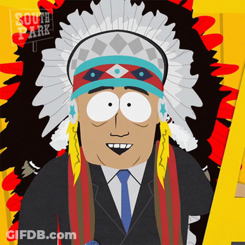 South Park Man In Native American Headdress GIF