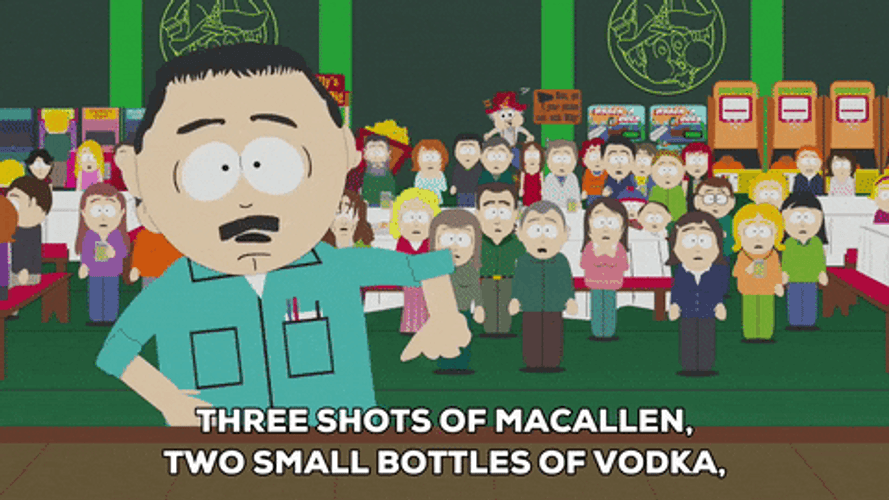 South Park Man Two Shots Of Vodka Request GIF