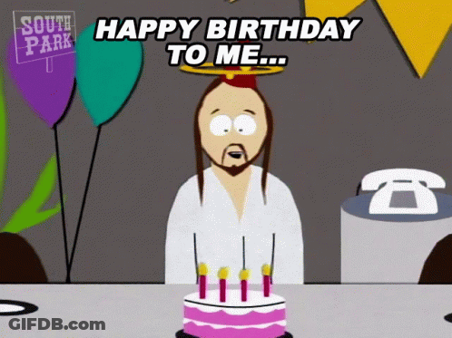 South Park Man With Candles On Cake GIF