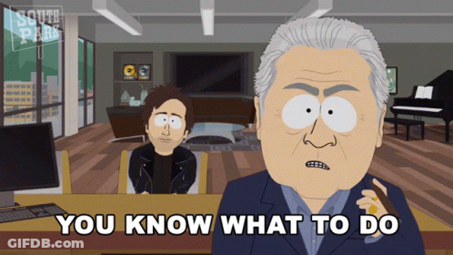South Park Men Talking At Desk GIF