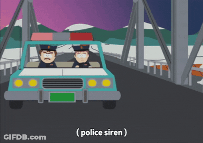 South Park Police Car Lights GIF
