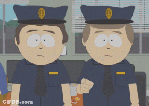 South Park Police Officers Standing GIF