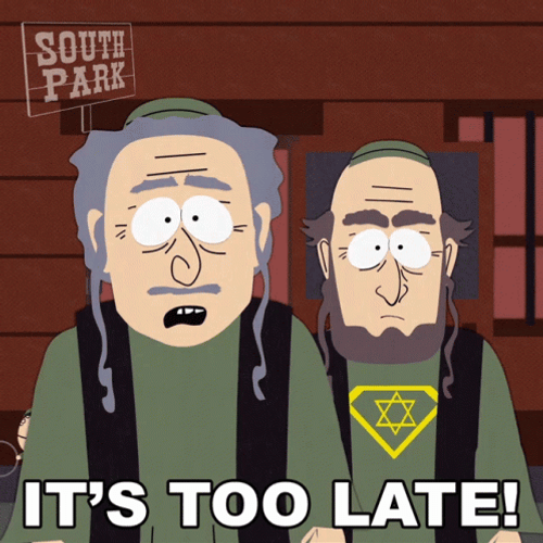 South Park Rabbis Its Too Late GIF