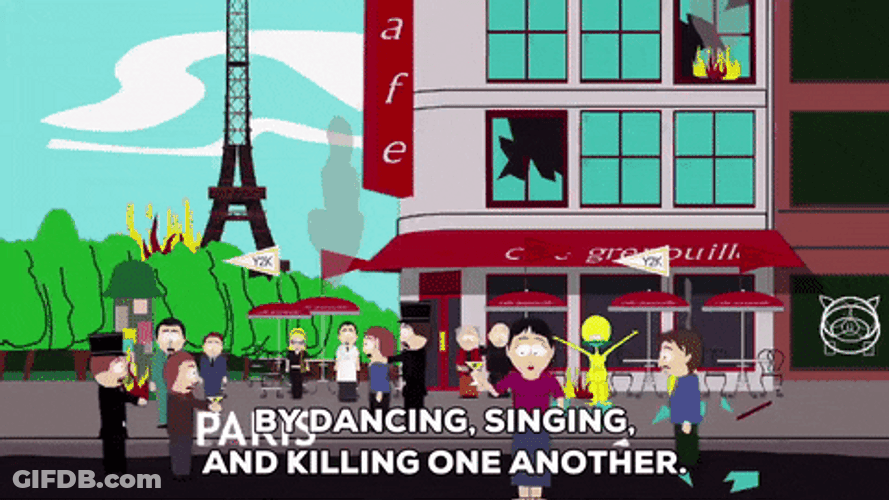 South Park Riot On The Building GIF