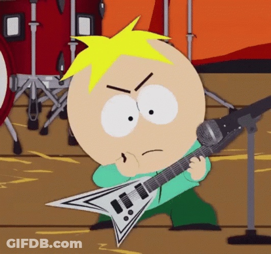 South Park Rock Star Butters Stotch GIF