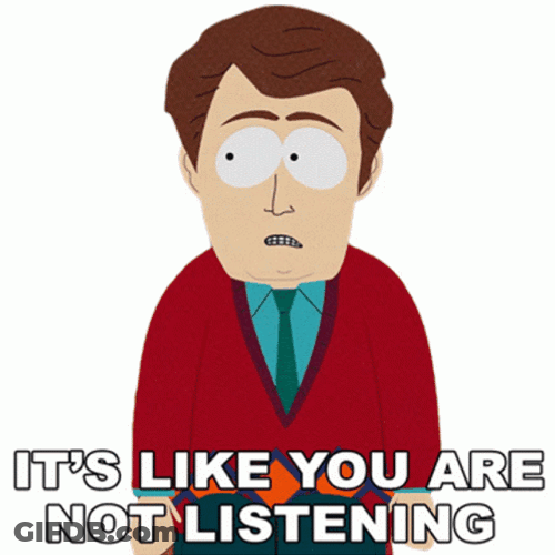 South Park Ryan Valmer Not Listening GIF