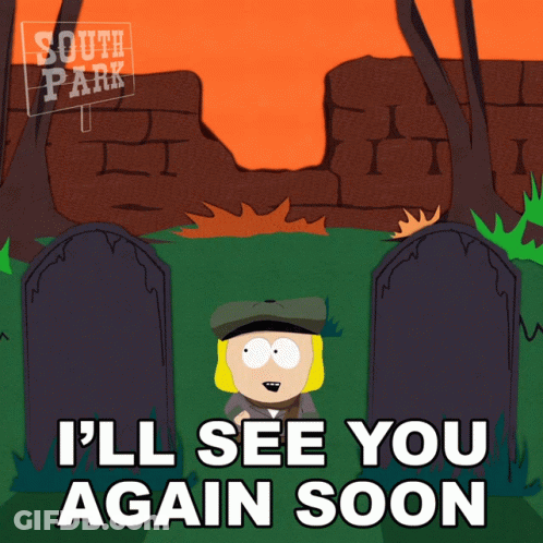 South Park Says I'll See You Again Soon In Front Of Two Graves GIF