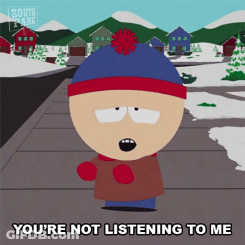 South Park Stan Marsh Not Listening GIF