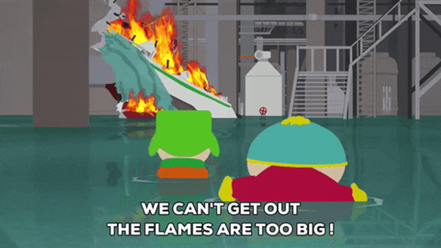South Park Swimming In The Flooding GIF