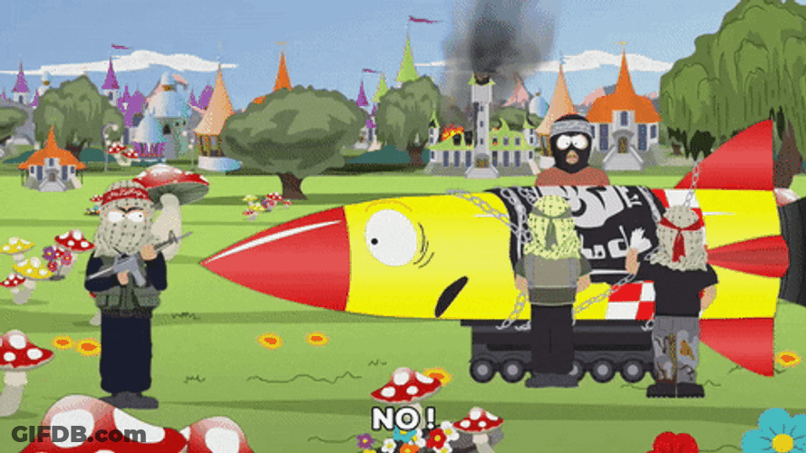 South Park Taliban Scared Rocket GIF