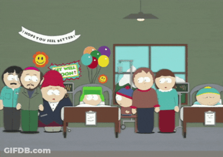 South Park TV Show Characters At Hospital GIF