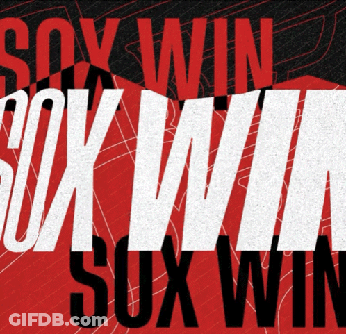 Sox Win Sox Win Poster On Red Background GIF