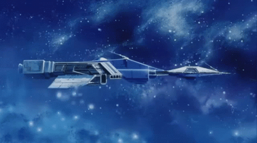 Space Adventure Cobra Spaceship FLoating GIF