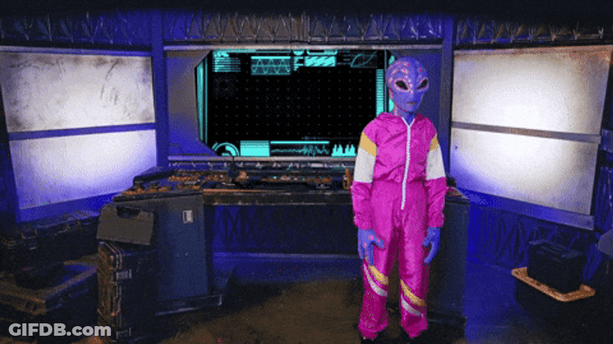 Space Alien Tired For Happy August GIF