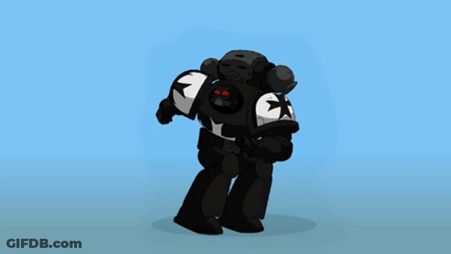 Space Black Templars Marine Robot Dancing GIF