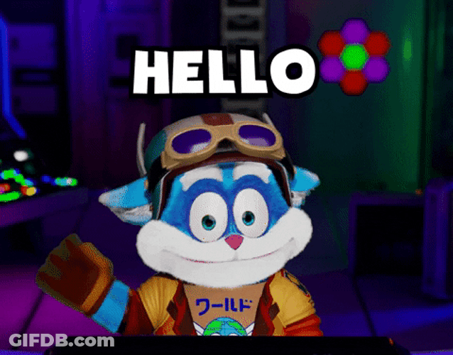 Space Cat Hello Greetings GIF