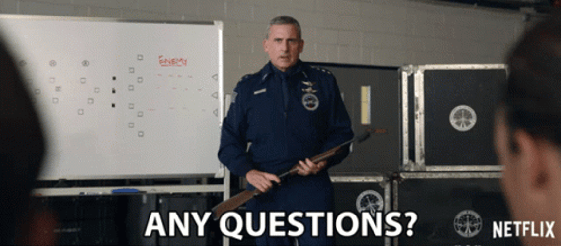 Space Force Steve Carell Any Questions GIF