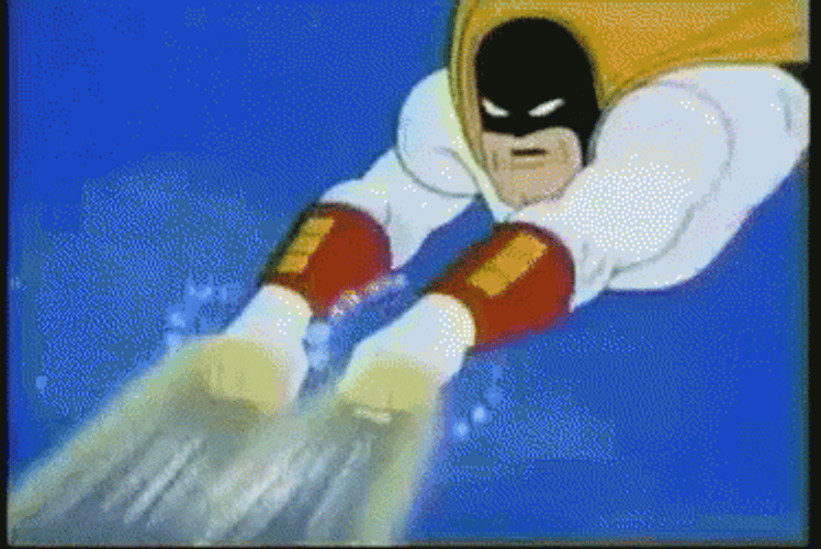 Space Ghost Flying Energy Blast GIF