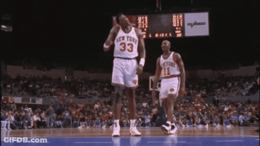 Space Jam Basketball Hit Patrick Ewing GIF