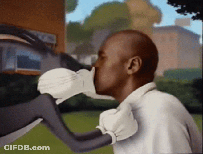 Space Jam Bugs Bunny Michael Jordan Kiss GIF