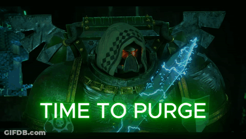 Space Marine Saying Time To Purge GIF