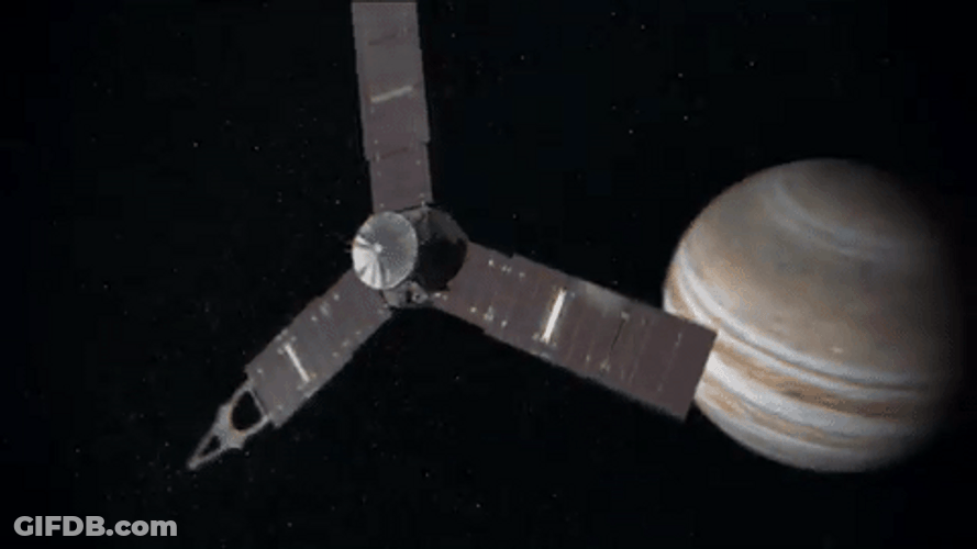 Space Probe Juno To Jupiter GIF