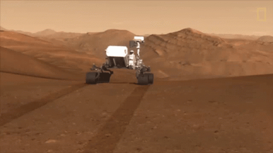 Space Rover Surveying Planet Mars GIF