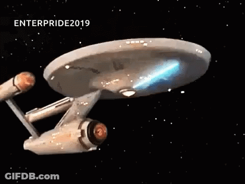 Space Ship Flying And Shooting Lasers GIF