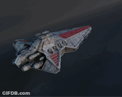 Space Ship Model With Red Stripe GIF