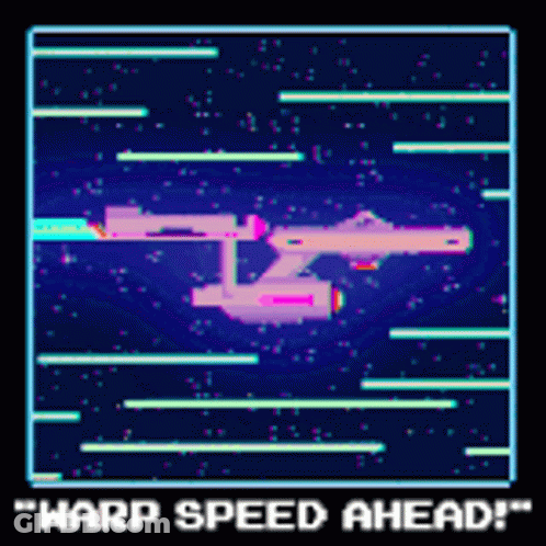 Space Ship Warp Speed Ahead GIF